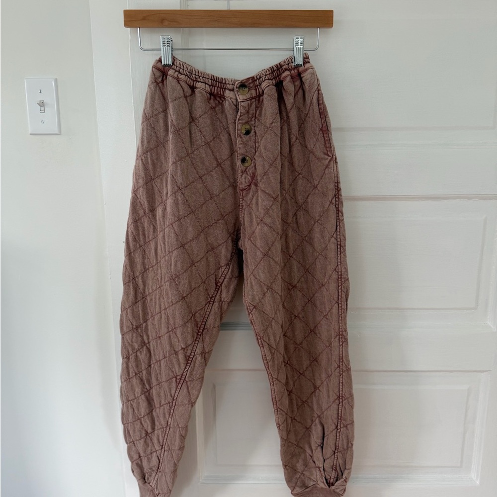 Quilted Brown Pants